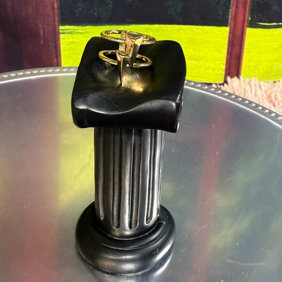 Kendra Scott 14k Gold-Plated Lightning Bolt Double Row Ring Size 7 - Picture 7 of 8